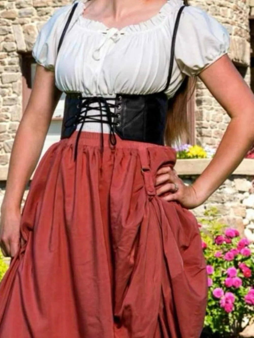 Leather Corset Belt with Straps